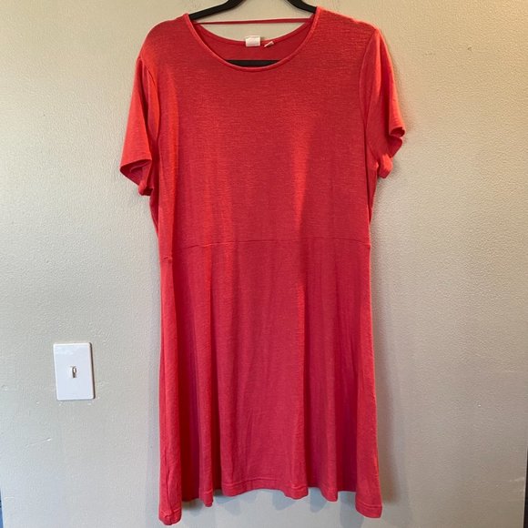 Gap Fit & Flare Dress Soft Spun Pink Dress XXL - Picture 2 of 5